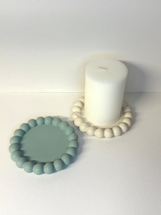 Candle tray with small bubbles